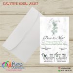 Beyaz Zarflı Davetiye - 217