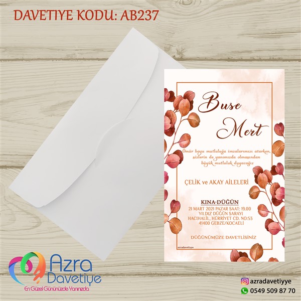 beyaz-zarfli-davetiye-237 Beyaz Zarflı Davetiye - 237 - Görsel 1
