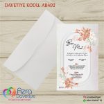 Beyaz Zarflı Davetiye - 492