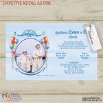 Zarfsız Sünnet Davetiyeleri - AS 038