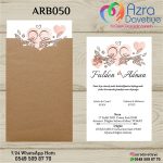 Dik Zarflı Davetiye - ARB050